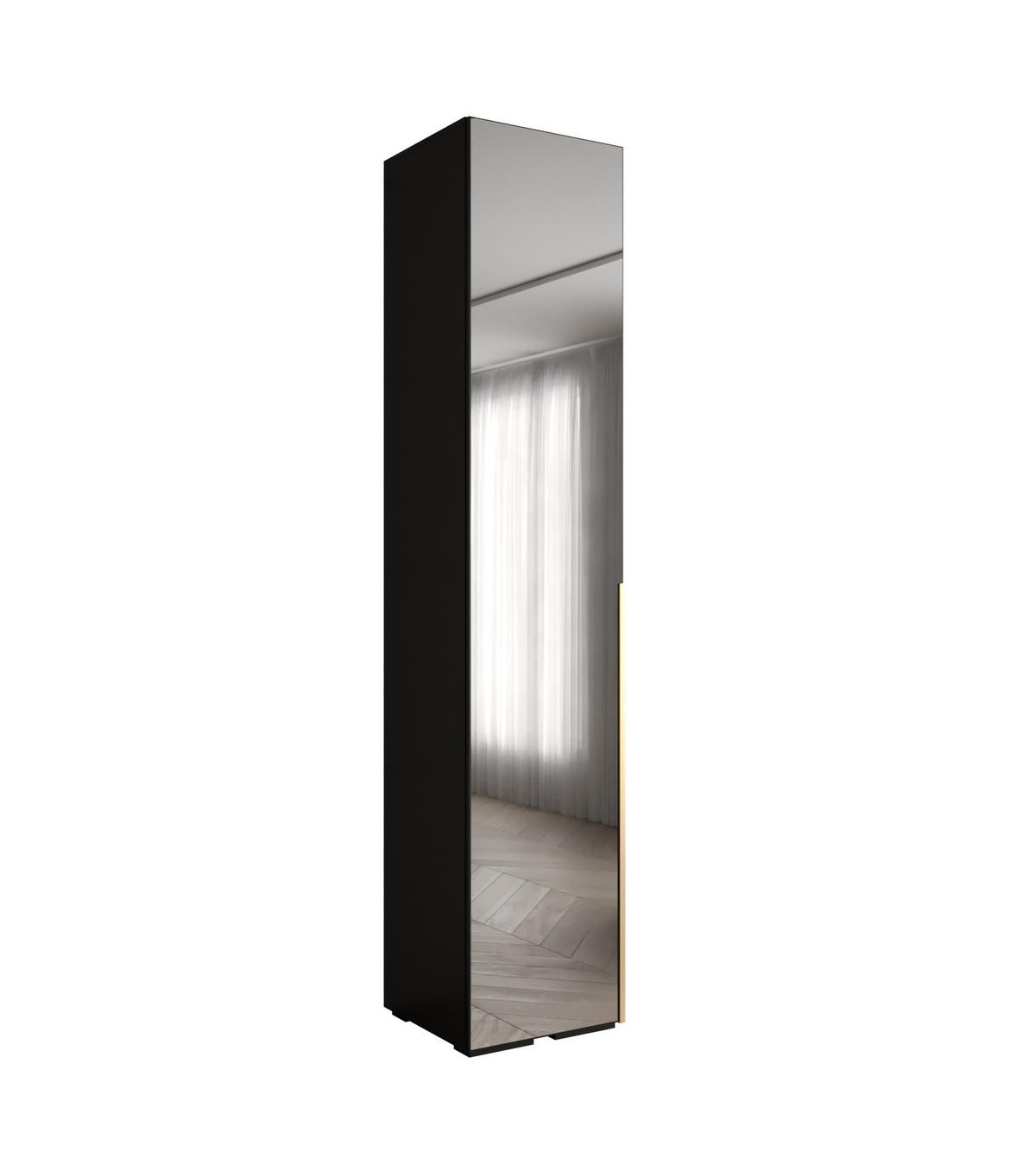 DREHTÜRENSCHRANK 236.7/50/47 1-türig - Goldfarben/Schwarz, Holz/Metall (50/236.7/47cm) - Abiks Möbel