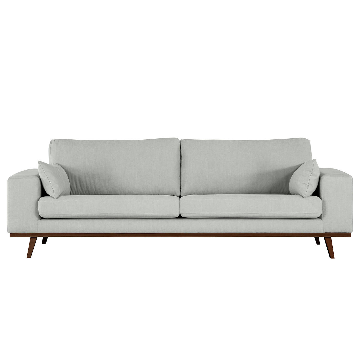3-SITZER SOFA - Buchefarben/Grau, Buchenholz/Textil (237/81/88cm) - home24