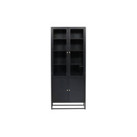 VITRINENSCHRANK Baku L - Schwarz, Metall (80/190/40.5cm) - kommodly