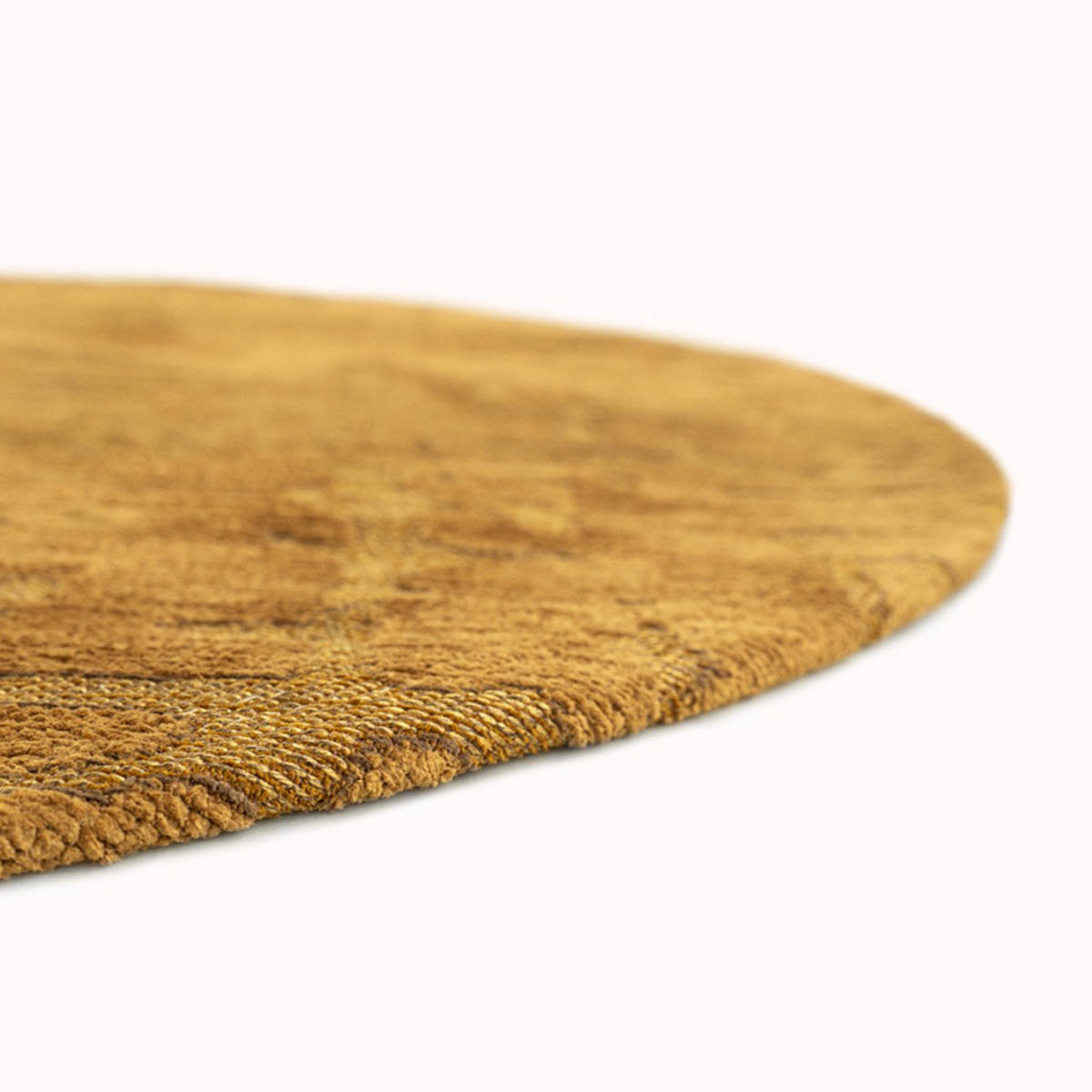 TEPPICH Madagascar Gold Structures Baobab 240/240 cm - Gelb, Kunststoff/Textil (240/240cm) - Louis De Poortere