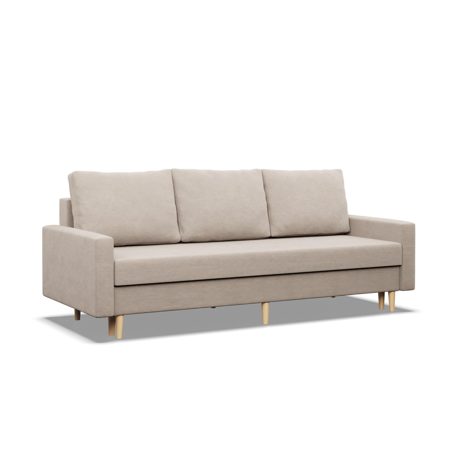 SOFA 3-SITZER MIT SCHLAFFUNKTION BLANK, Beige - Beige, Textil (212/88/92cm) - Mebligo