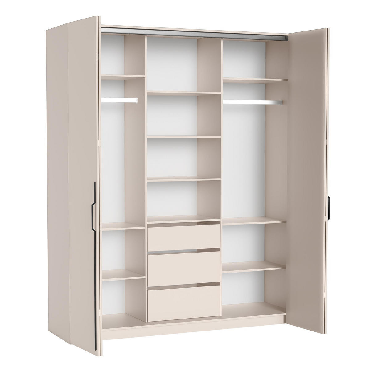 FALTTÜRENSCHRANK Omodeo 200 cm breit in Kaschmir – mit WingLine-Falttüren - Beige, Holzwerkstoff (200/240/58cm) - AX Living