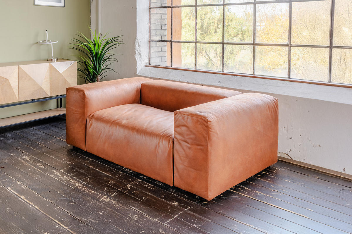 SESSEL MIA Braun Lederfaserstoff - Schwarz/Braun, Leder/Kunststoff (192/72/120cm) - KAWOLA