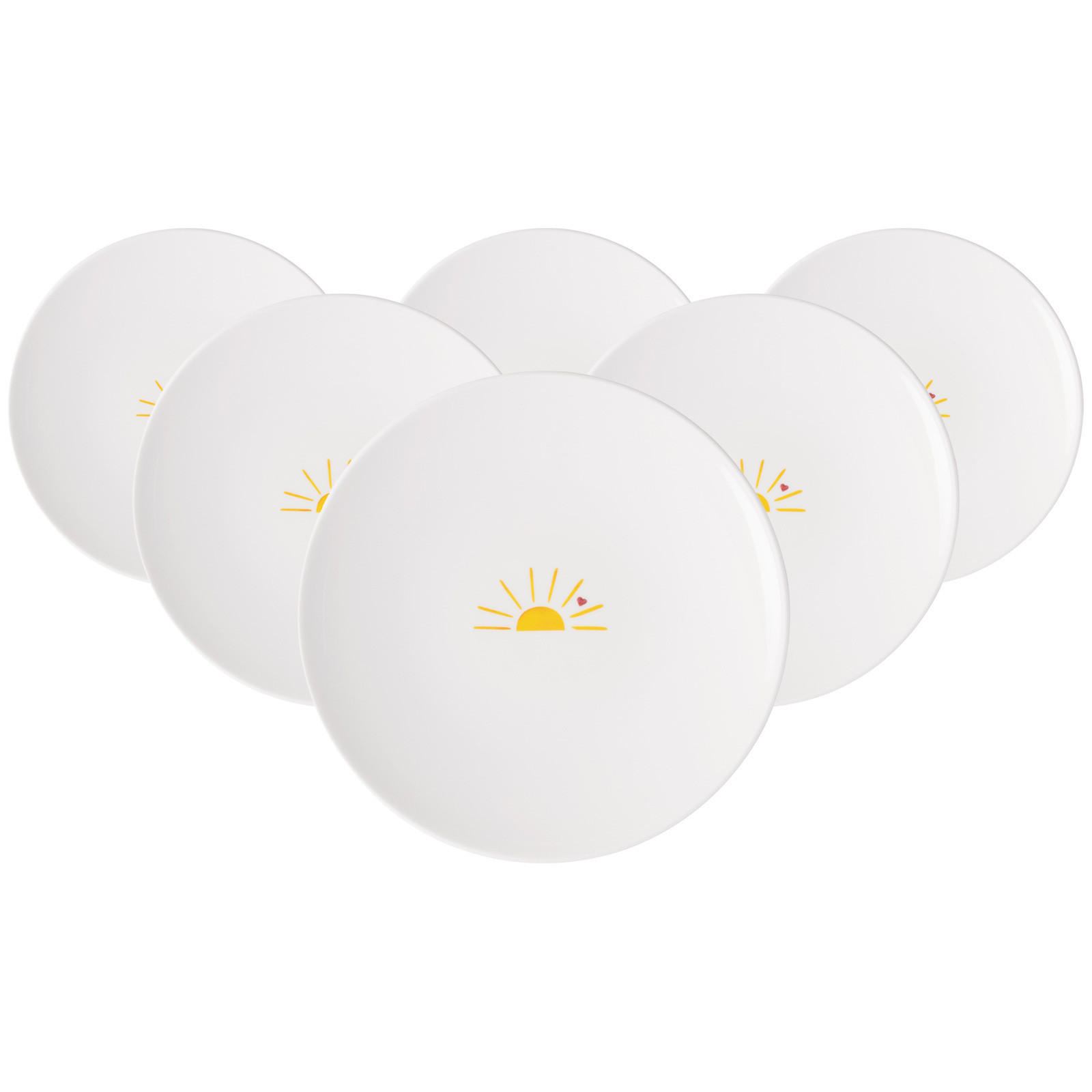 FRÜHSTÜCKSTELLER HELLO SUNSHINE With Love weiß-gelb ø 21,2 cm 6er Set - Gelb/Weiß, Keramik (21.2cm) - Villeroy & Boch