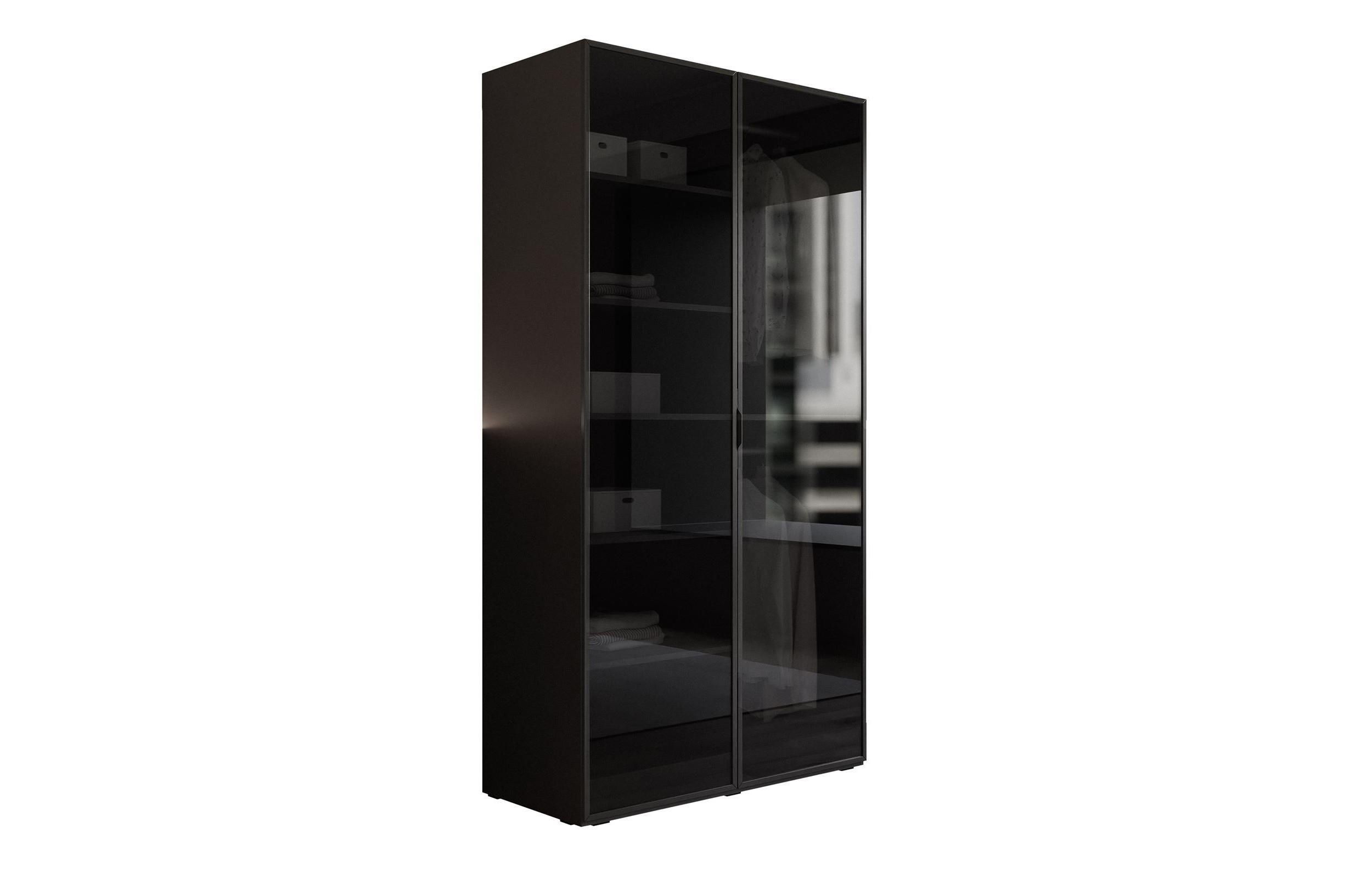 Lookway Kleiderschrank Schwarz 101x200x49 cm