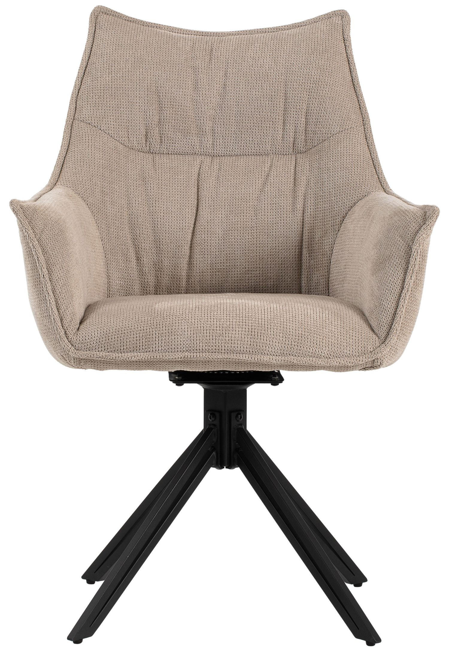 DININGSESSEL Ginosa - drehbar - beige - Beige/Schwarz, Textil/Metall (62/90/66cm) - bene living