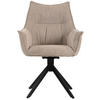 DININGSESSEL Ginosa - drehbar - beige - Beige/Schwarz, Textil/Metall (62/90/66cm) - bene living