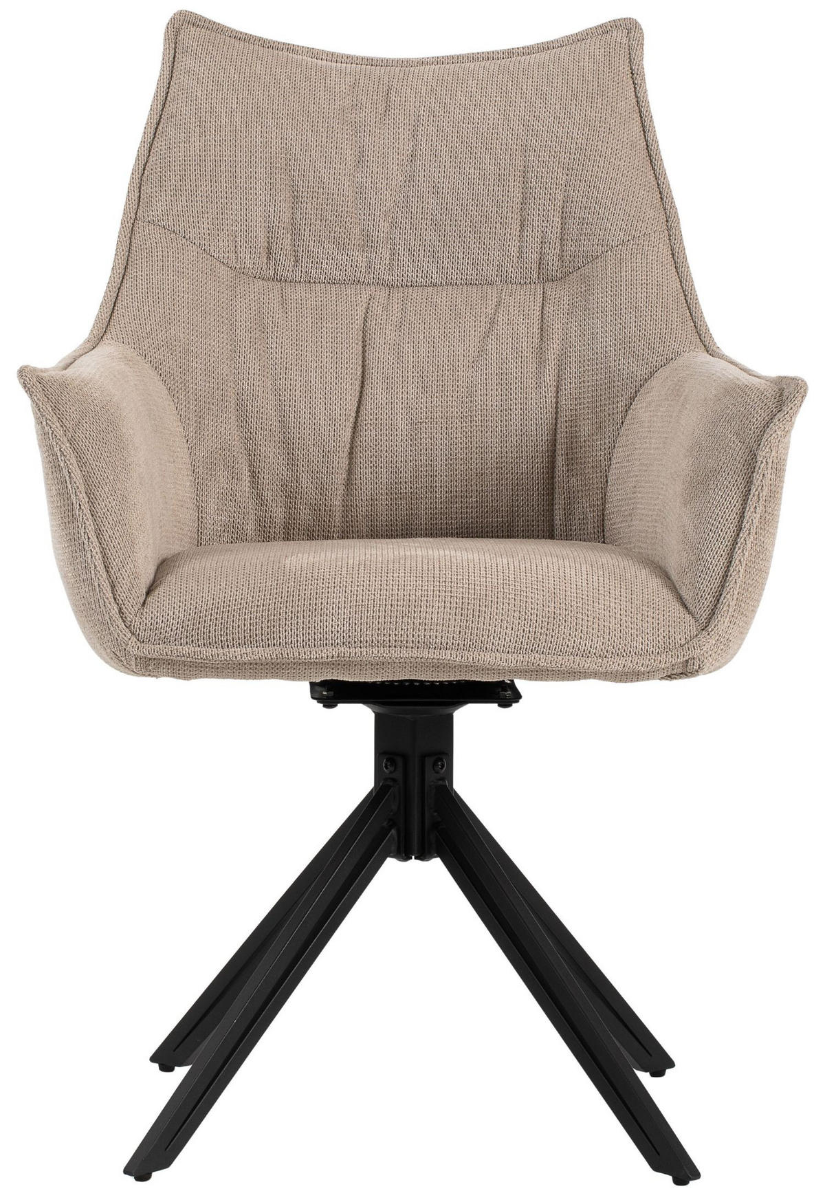 DININGSESSEL Ginosa - drehbar - beige - Beige/Schwarz, Textil/Metall (62/90/66cm) - bene living