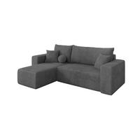 ROHOVÁ SEDAČKA s funkcí spaní, otoman vlevo SENO-L 249x139x85 tmavě šedá manšestr - černá/tmavě šedá, kompozitní dřevo/textil (249/139cm) - ALTDECOR