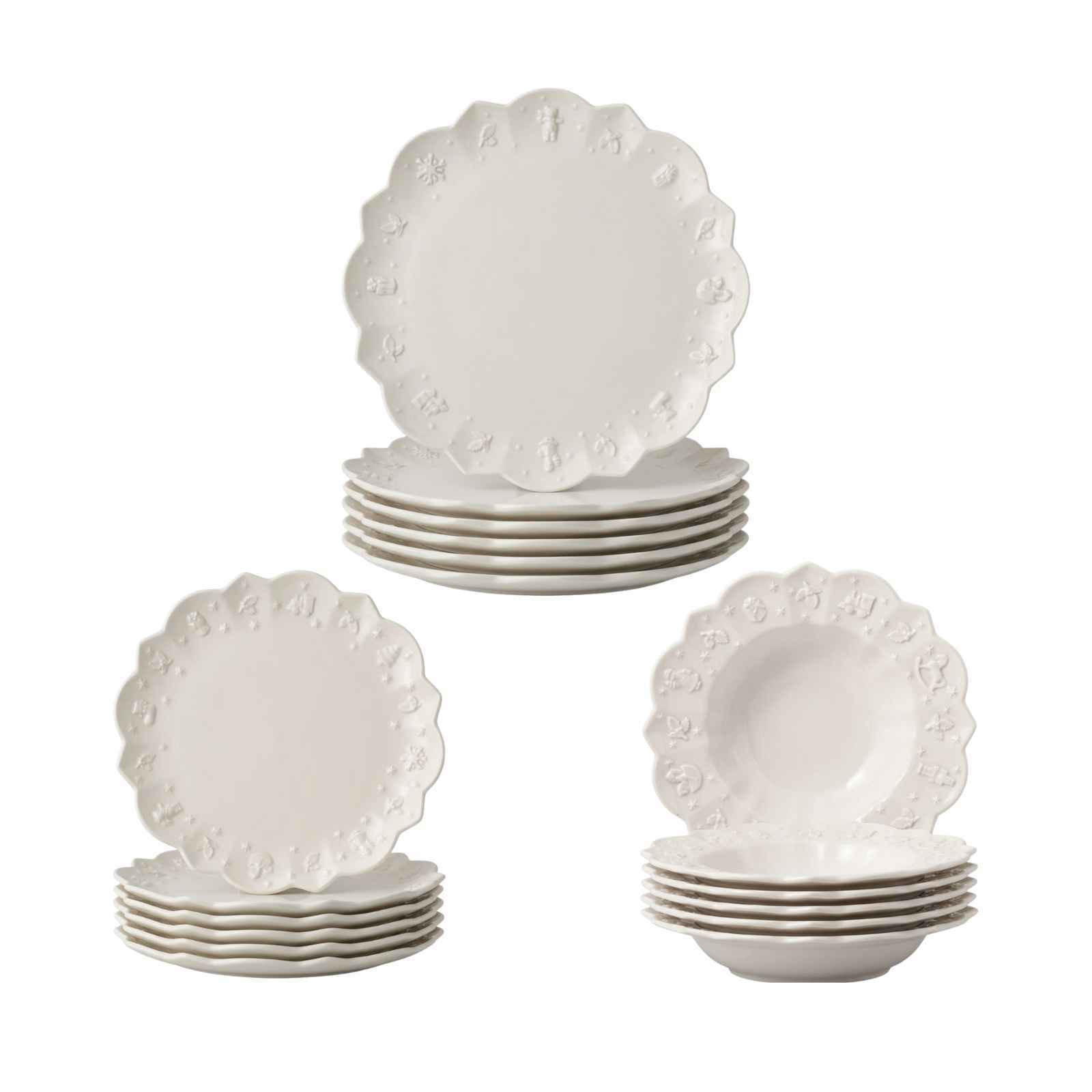 TELLER-SET Toy's Delight Royal Classic weiß 18-tlg. - Weiß, Keramik (2/2/2cm) - Villeroy & Boch