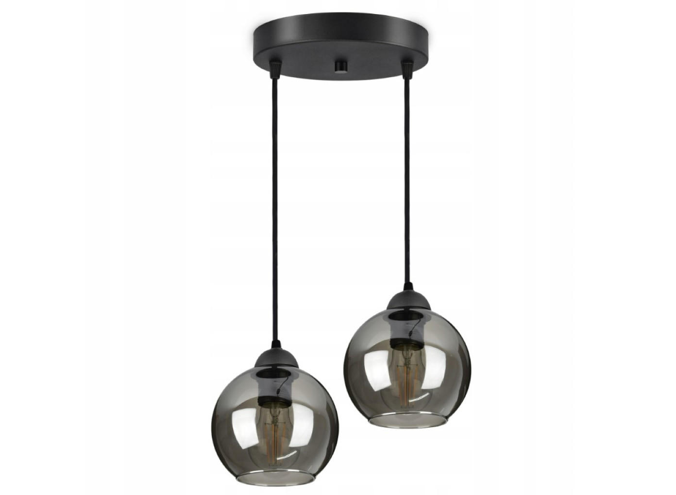 PENDELLEUCHTE HAGEN - Schwarz, Glas/Metall (35/35/70cm) - kiki design