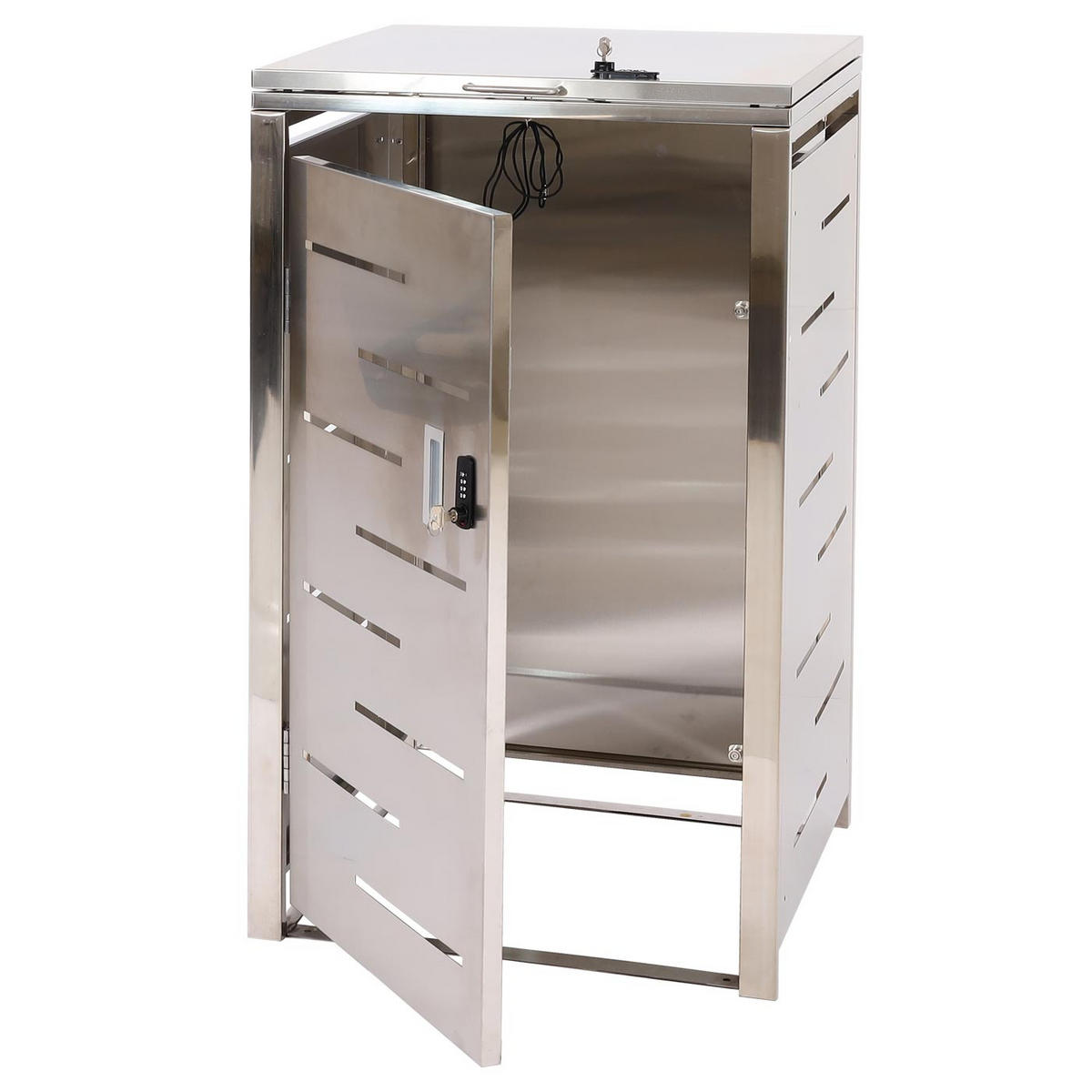 MÜLLTONNENBOX 1er 103x60x62cm erweiterbar Edelstahl 23kg - Silberfarben, Metall (60/103/62cm) - PROREGAL