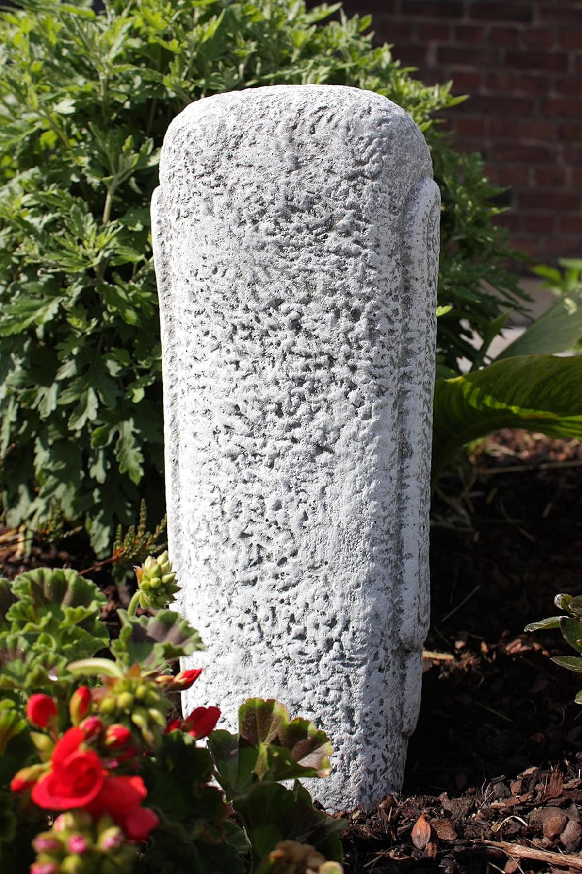 STEINFIGUR Osterinsel Gesicht frostfest massiver Steinguss - Grau, Stein (15/40/14cm) - stoneandstyle