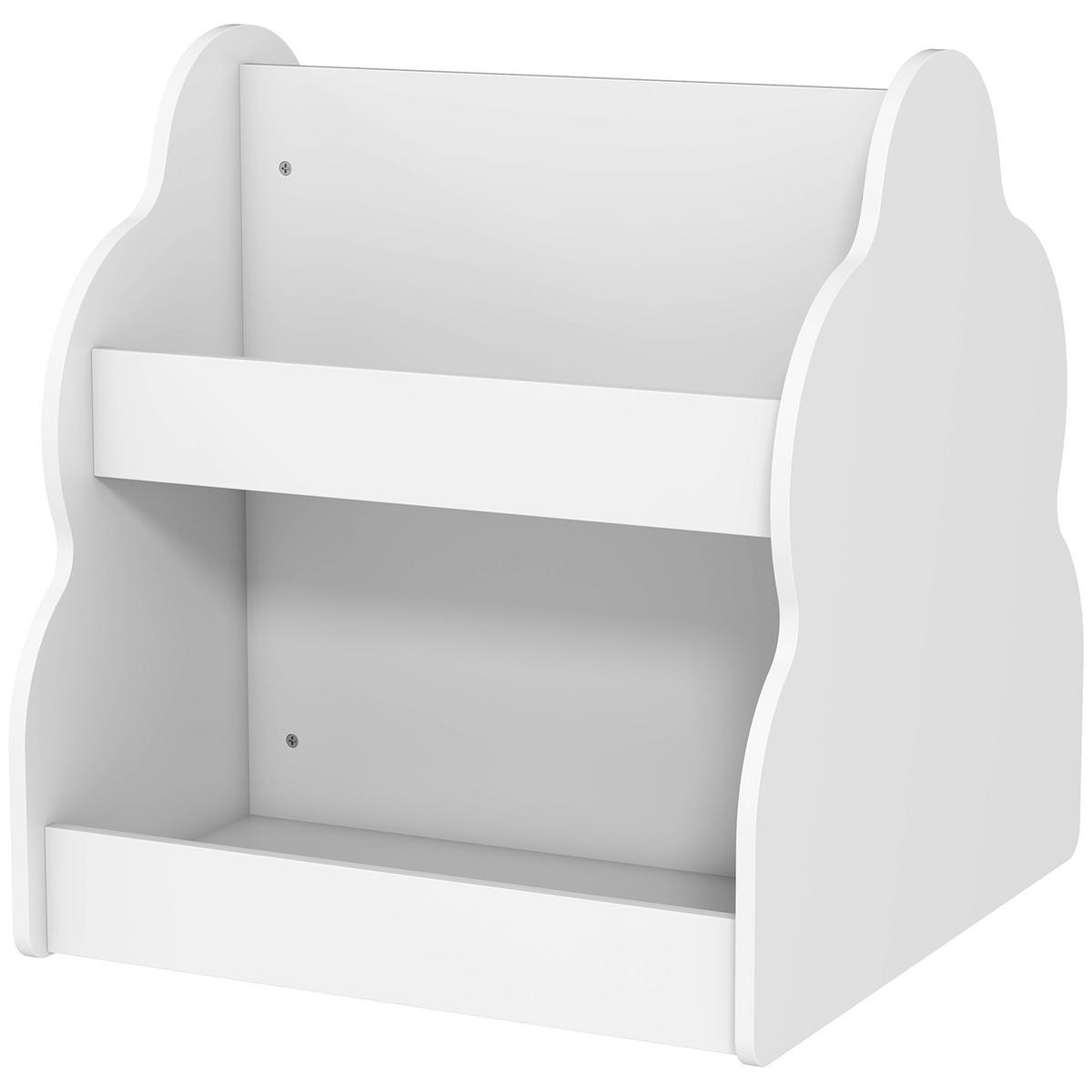 KINDERREGAL DE-09564 2-stöckig mit 4 Regalen & Rollen Weiß - Weiß, Holzwerkstoff (54/56/50cm) - ComfortXL