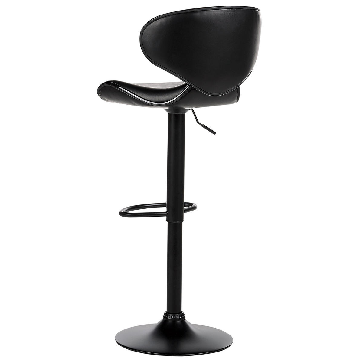 BARHOCKER 2er-Set Kunstleder schwarz höhenverstellbar Conway - Schwarz, Kunststoff (46/87/50cm) - Beliani