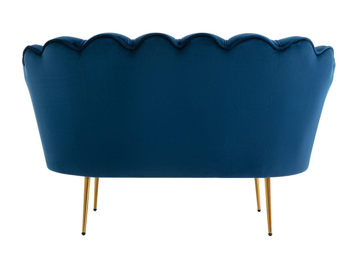 MUSCHELSOFA 2-Sitzer - Samt - Dunkelblau - DANDELION - Blau, Textil (124/78/73cm) - Pascal Morabito