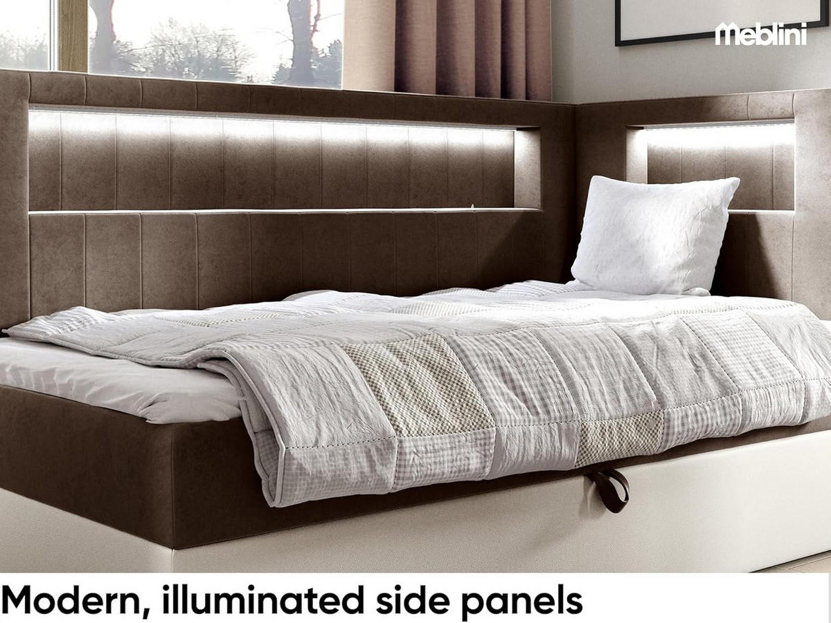 KINDERBETT GARETH 3 - Braun/Weiß, Holzwerkstoff (93/212cm) - Meblini