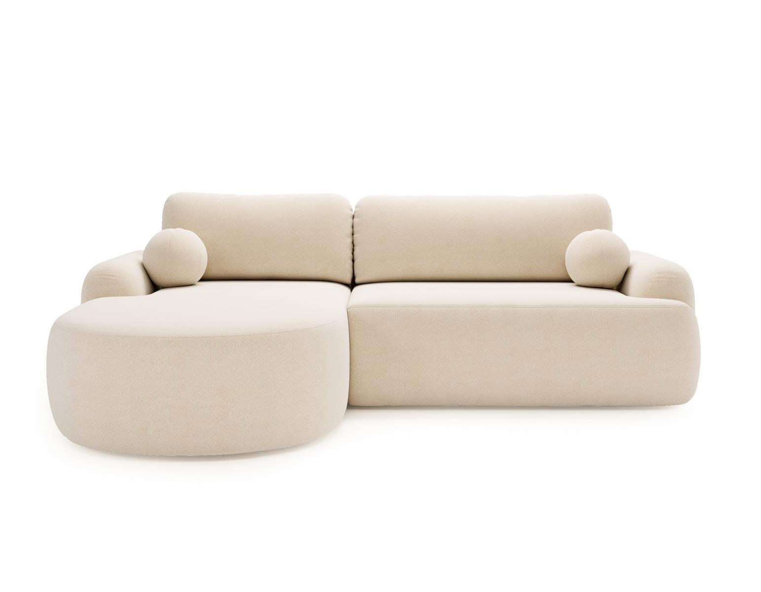 ECKSOFA mit Schlaffunktion L Form OLIO Creme - Creme, Holzwerkstoff (261/177cm) - Compleo24