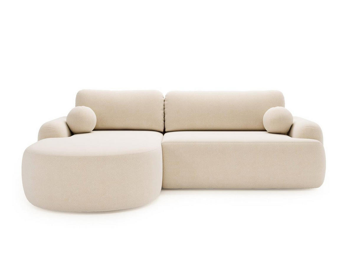 ECKSOFA mit Schlaffunktion L Form OLIO Creme - Creme, Holzwerkstoff (261/177cm) - Compleo24