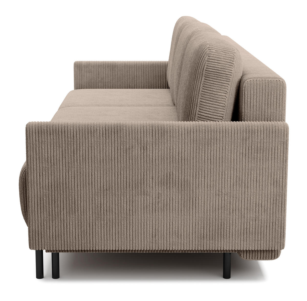 SCHLAFSOFA Hamiel Beige Cordbezug 212 cm - Beige/Schwarz, Holz/Textil (212/87/97cm) - Selsey