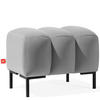 SITZHOCKER Polsterhocker PECCO, Veloursstoff - Hellgrau/Schwarz, Holz/Textil (60/50/50cm) - KONSIMO®