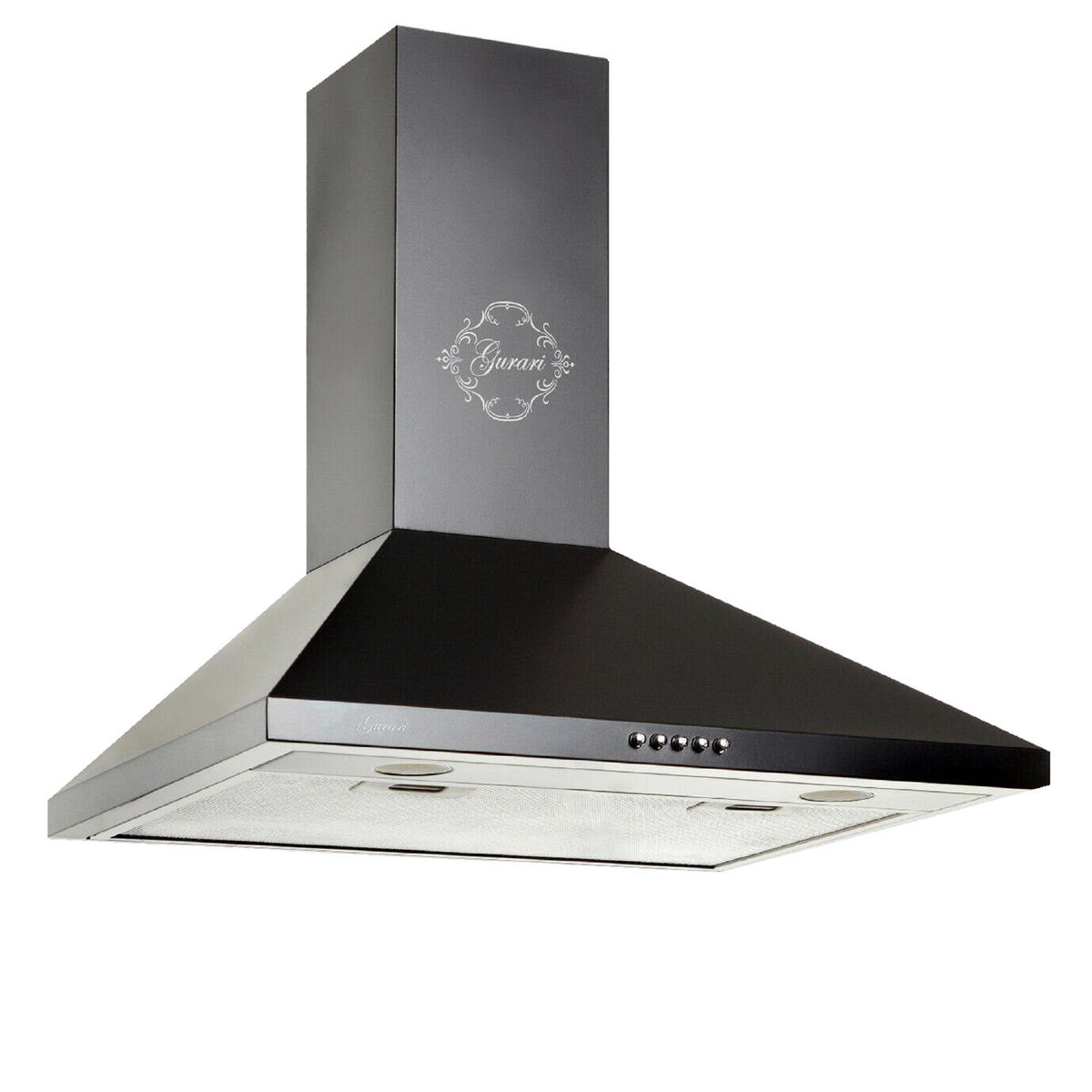 DUNSTABZUGSHAUBE GCH C 147 BL 5/2 + Umluftset, 50 cm Schwarz - Schwarz, Metall (50/87/47cm) - Gurari