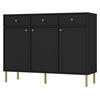 SIDEBOARD Oktio Schwarz-Graphit 125 cm - Goldfarben/Schwarz, Holzwerkstoff/Metall (124.5/95/40.8cm) - Selsey