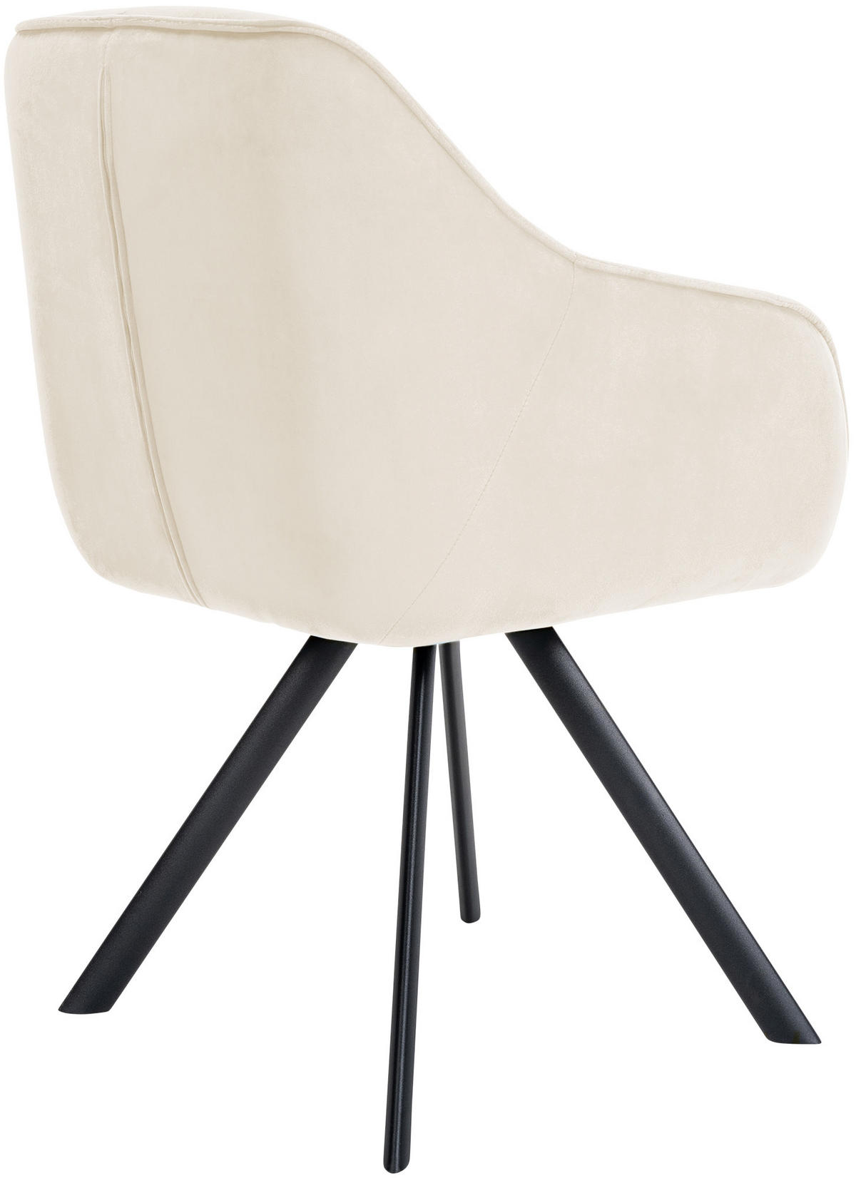 ARMLEHNENSTUHL Samt creme - Creme/Schwarz, Textil/Metall (57/90/63cm) - CLP