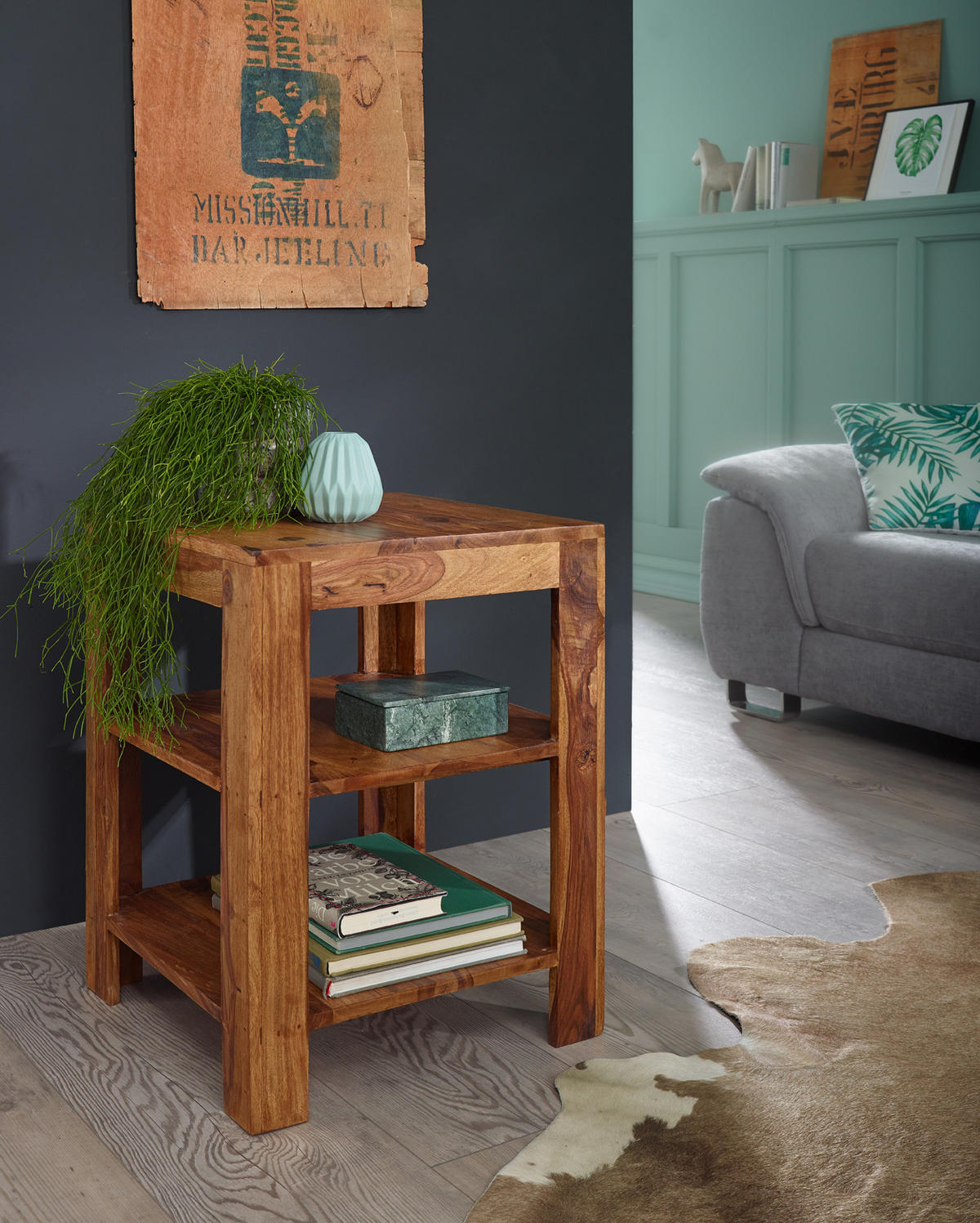 BÜCHERREGAL Massivholz Handgefertigt Pflegeleicht, Braun 44x44x60 cm - Braun, Holz (44/60/44cm) - KADIMA DESIGN