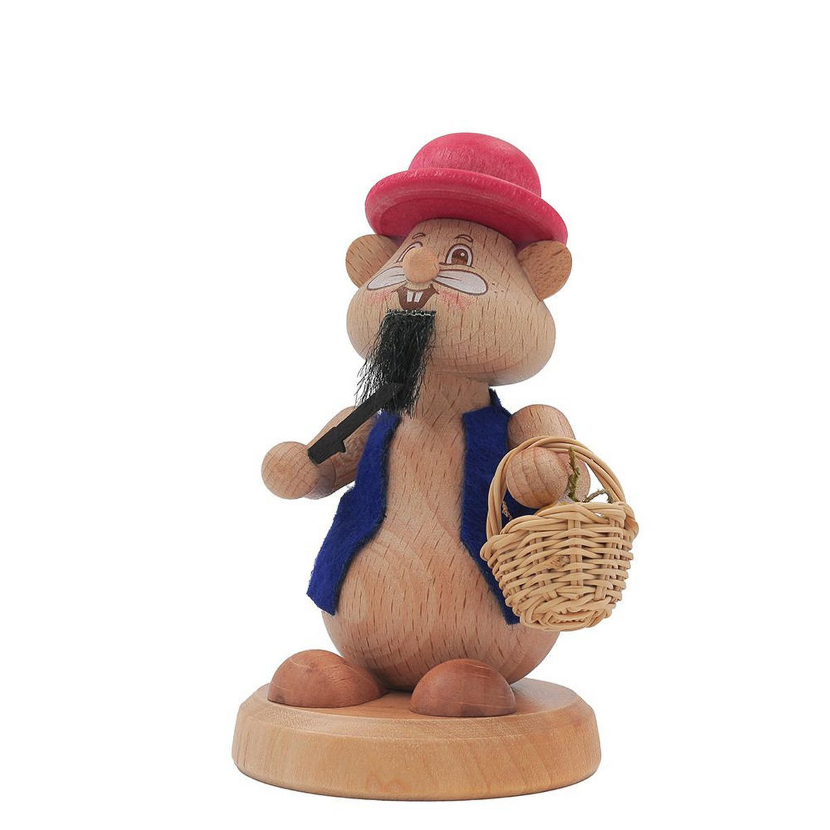 HOLZFIGUR Hamster Pilzsammler 11 cm - Multicolor, Metall (6/11/0.1cm)