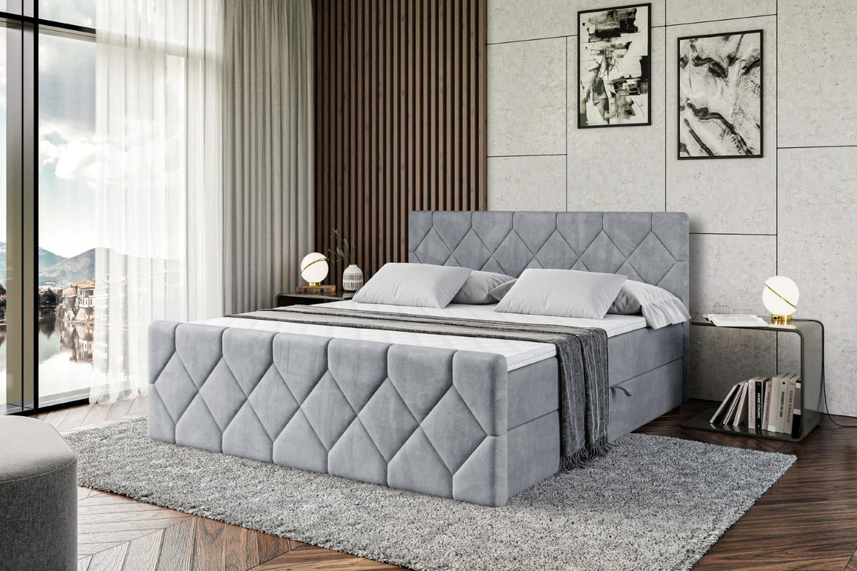 BOXBETT CATOR-Z - 140x200 cm - H3 - Grau - Grau, Holzwerkstoff (140/200cm) - ALTDECOR