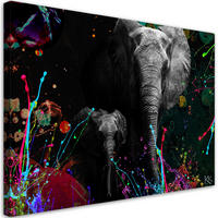 WANDBILD elefant bunte abstrakt - Multicolor, Textil (60/40cm) - Feeby