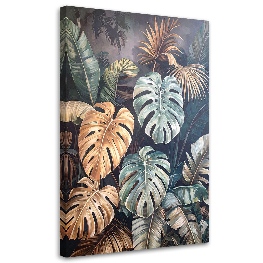 WANDBILD, Monstera-Blätter Dschungel Natur Pflanzen - Grün, Textil (30/45cm) - Feeby