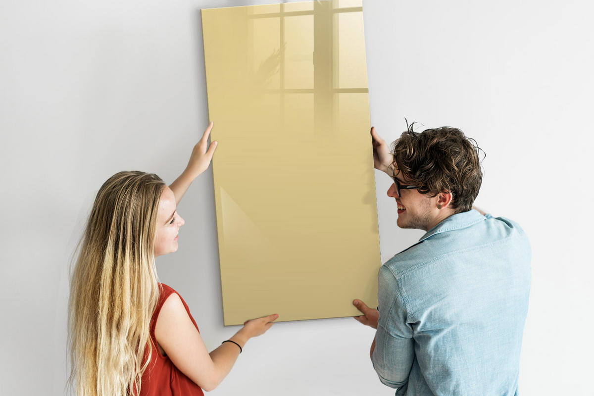 MAGNETTAFEL 60x120 Creme schwarzer Marker - Creme, Glas (60/0.4/120cm) - TULUP