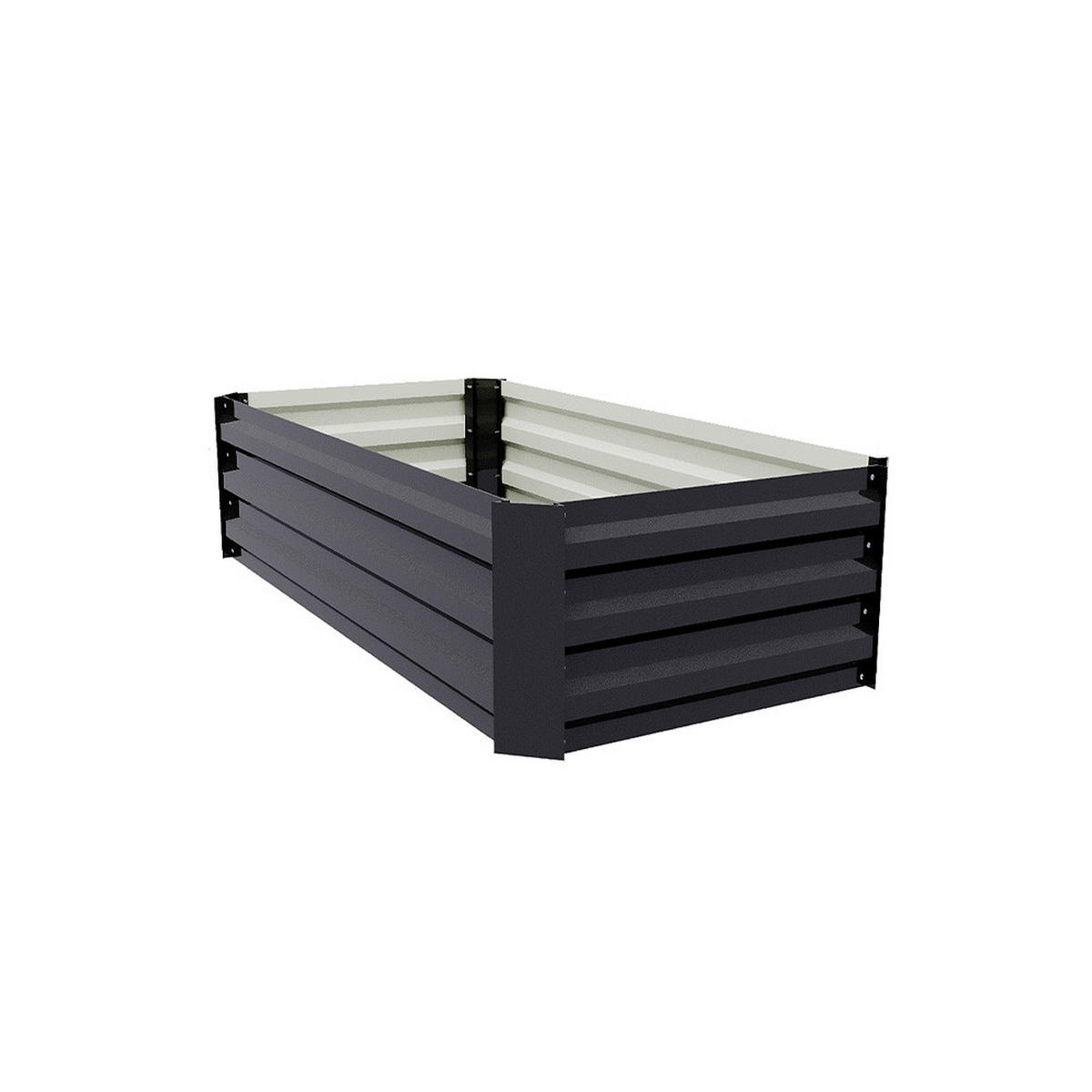 HOCHBEET Pflanzkasten aus verzinktem Stahl in Anthrazit, Rechteckig Blumenkasten Garten und Balkon, 100 × 60 × 30 cm - Dunkelgrau, Metall (60/30/100cm) - Livingandhome