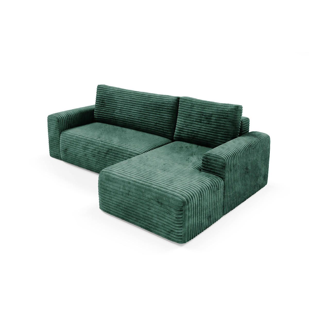 ECKSOFA Romeo 3 Sitzplätze Tannengrün - Grün, Holz (268/163cm) - Petits-meubles