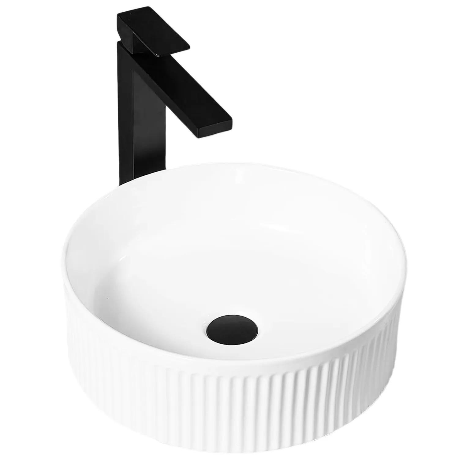 AUFSATZWASCHBECKEN Rea Selina - Weiß, Keramik (36/12/36cm) - REA