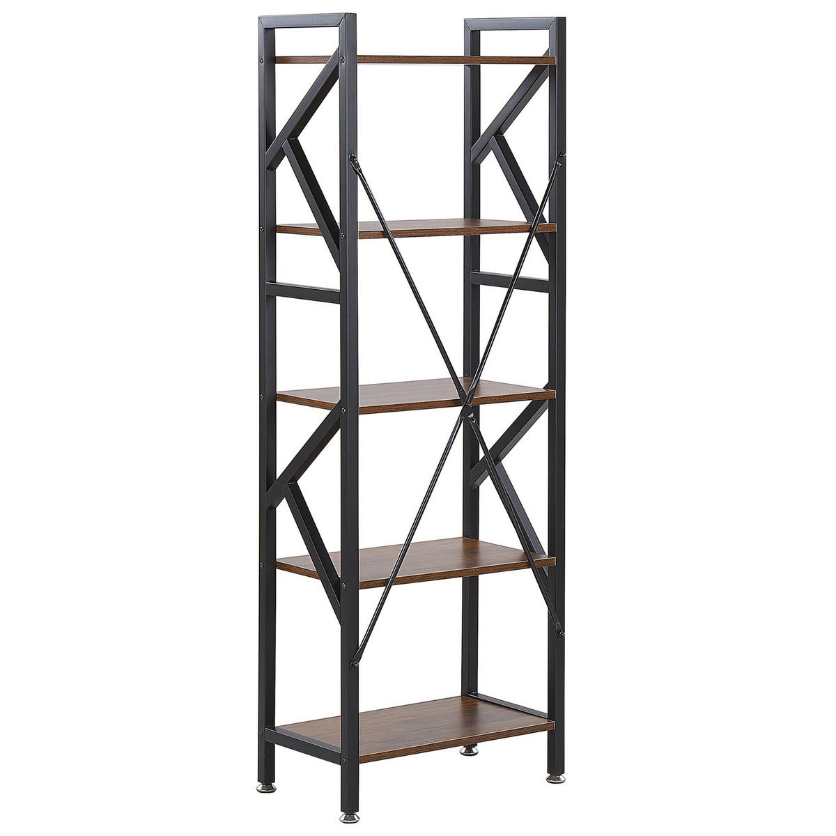 REGAL 5 Fächer Dale - Dunkelbraun, Holzwerkstoff (47/150/30cm) - Beliani