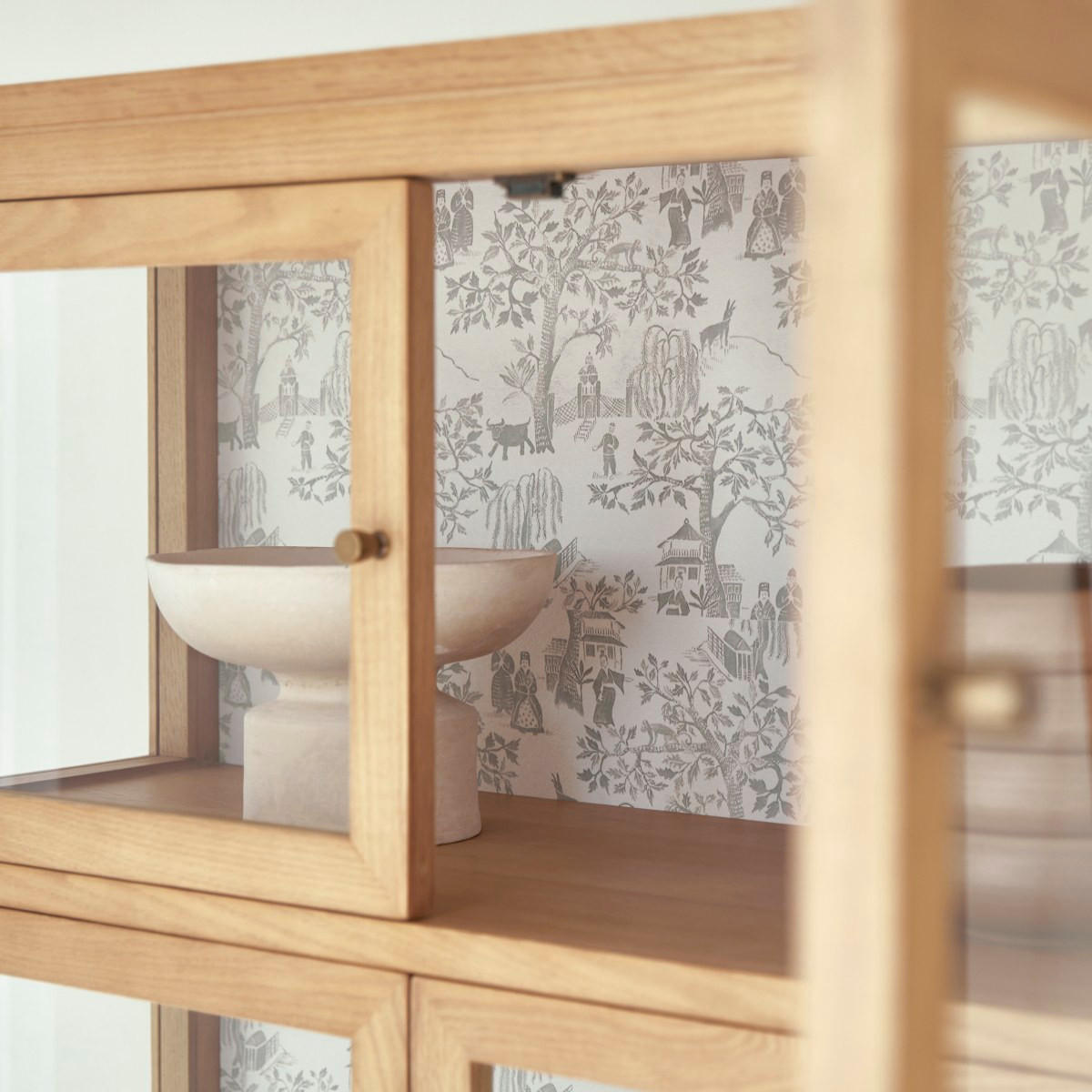 VITRINENSCHRANK Tana Natur aus Eiche - Naturfarben, Holz (110/160/40cm) - Tikamoon