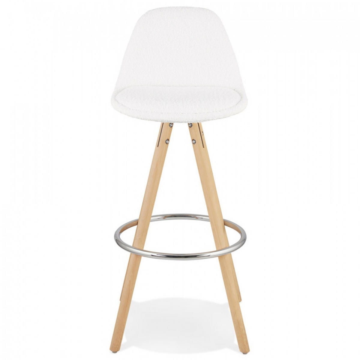 BARHOCKER Weiß 41x97x41cm - Buchefarben/Weiß, Holz/Textil (41/97/41cm) - AlterEgo