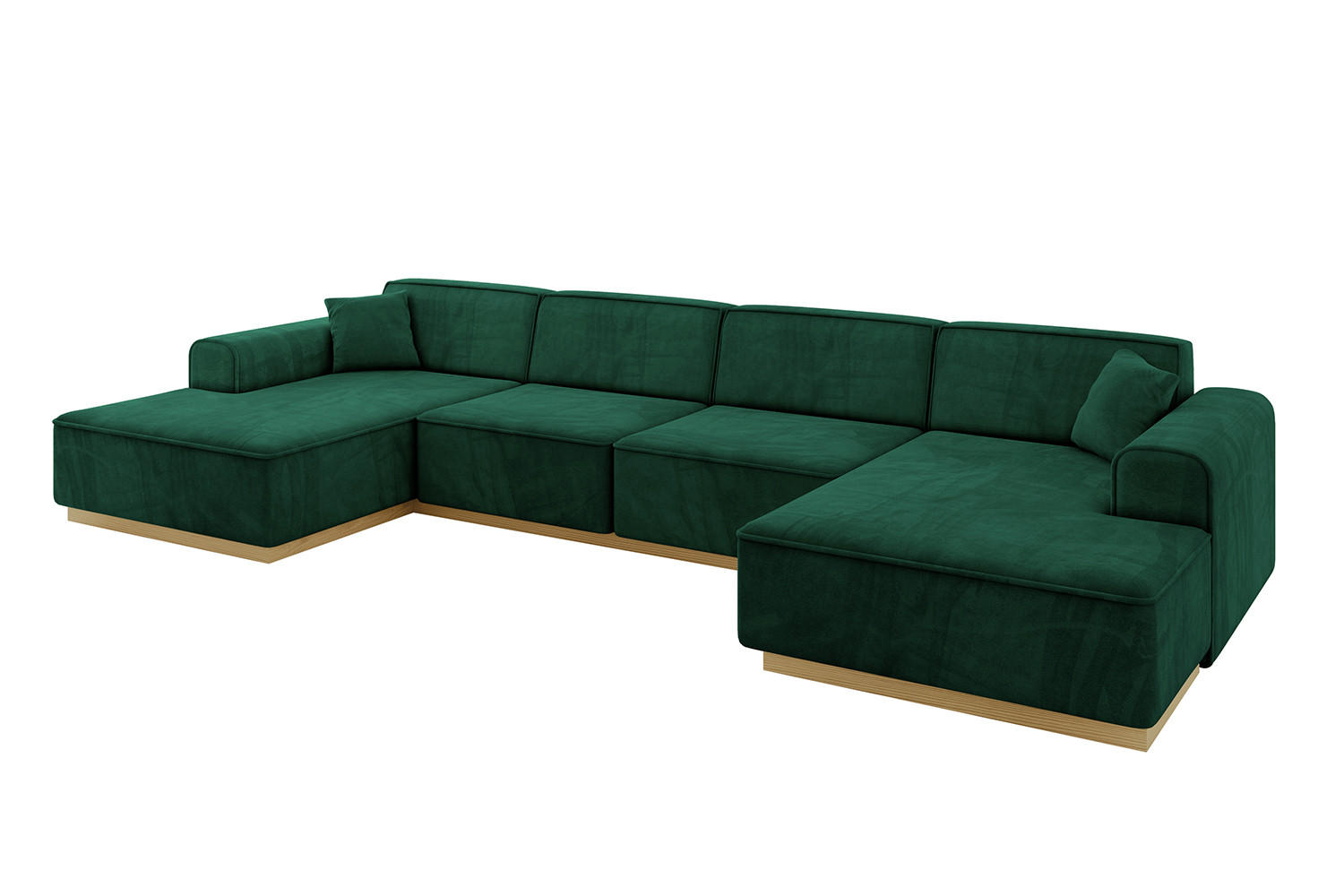 WOHNLANDSCHAFT IREA-U2-v2 - 382x165x81 cm Grün - Grün, Holzwerkstoff/Textil (382/81/165cm) - ALTDECOR