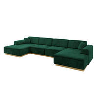 WOHNLANDSCHAFT IREA-U2-v2 - 382x165x81 cm Grün - Grün, Holzwerkstoff/Textil (382/81/165cm) - ALTDECOR