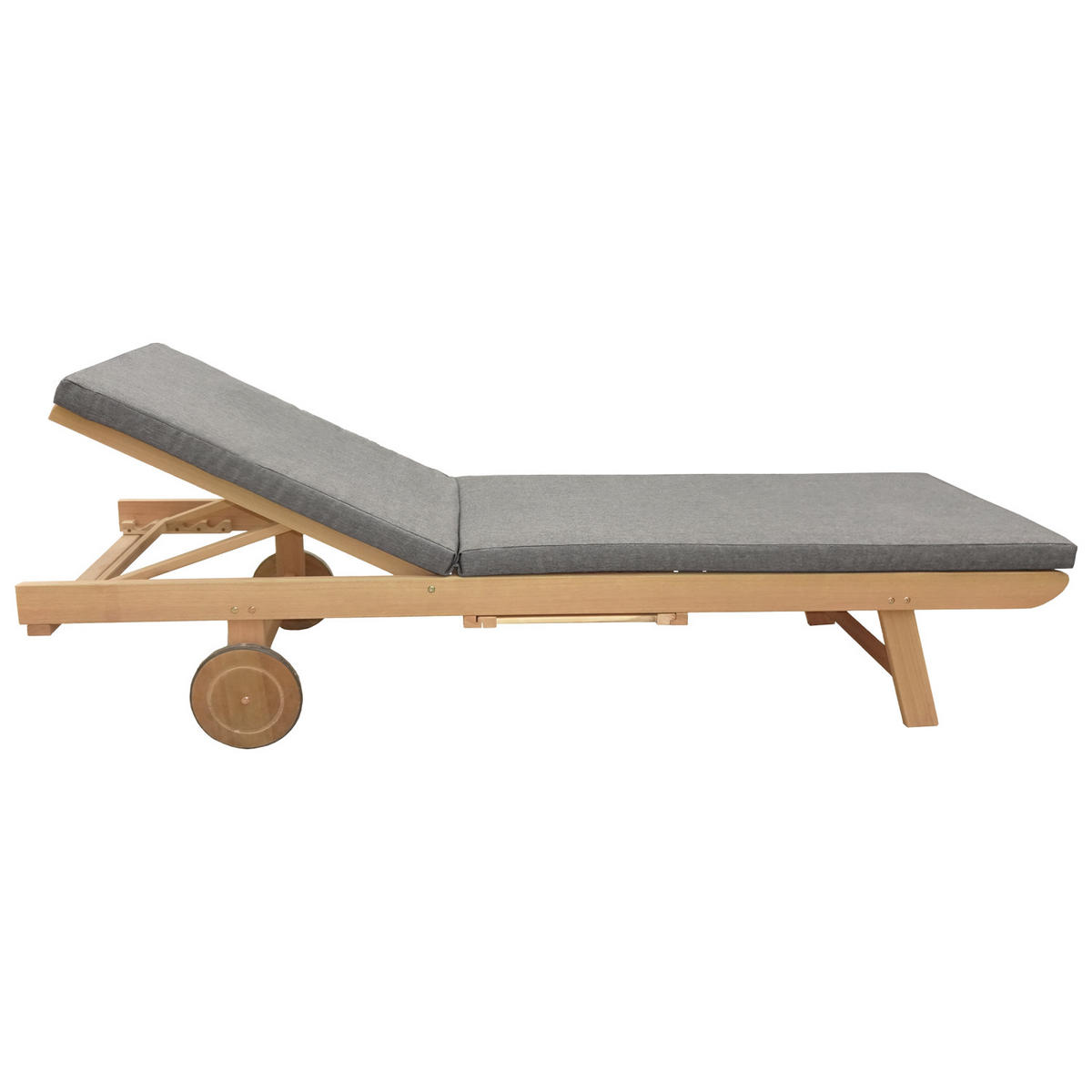SONNENLIEGE Kanawa Grau - Grau, Holz (64/87/196cm) - Happy Garden
