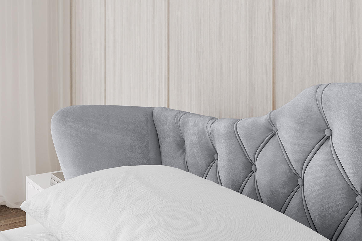 POLSTERBETT mit Bettkasten und Lattenrost, Boxbett ohne Matratze - ZORAN-V1 120x200 Hellgrau - Hellgrau, Holzwerkstoff/Textil (120/200cm) - ALTDECOR