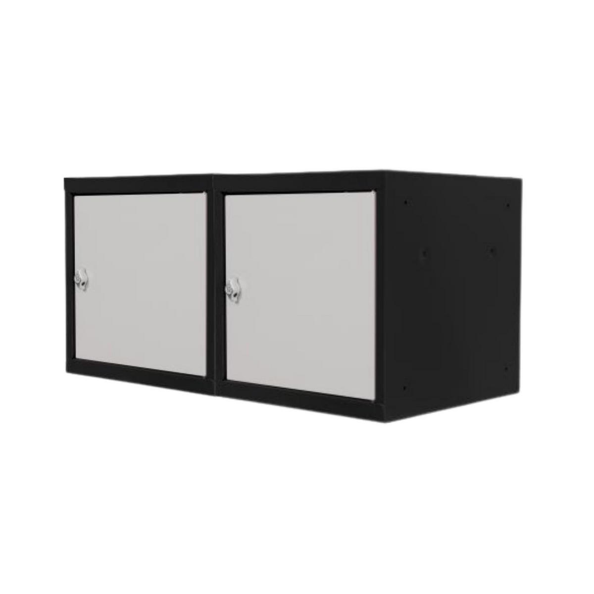 SCHLIESSFACHWÜRFEL 2x Blocky mit Drehriegelschloss für Vorhängeschloss 40x40x40cm Anthrazit/Lichtgrau - Schwarz/Grau, Metall (40/40/40cm) - PROREGAL