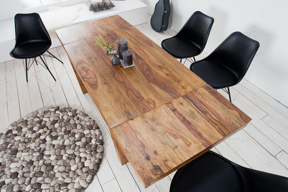 ESSTISCH PURE Sheesham Natur 200 cm - Braun, Holz (80/120/75cm) - riess-ambiente