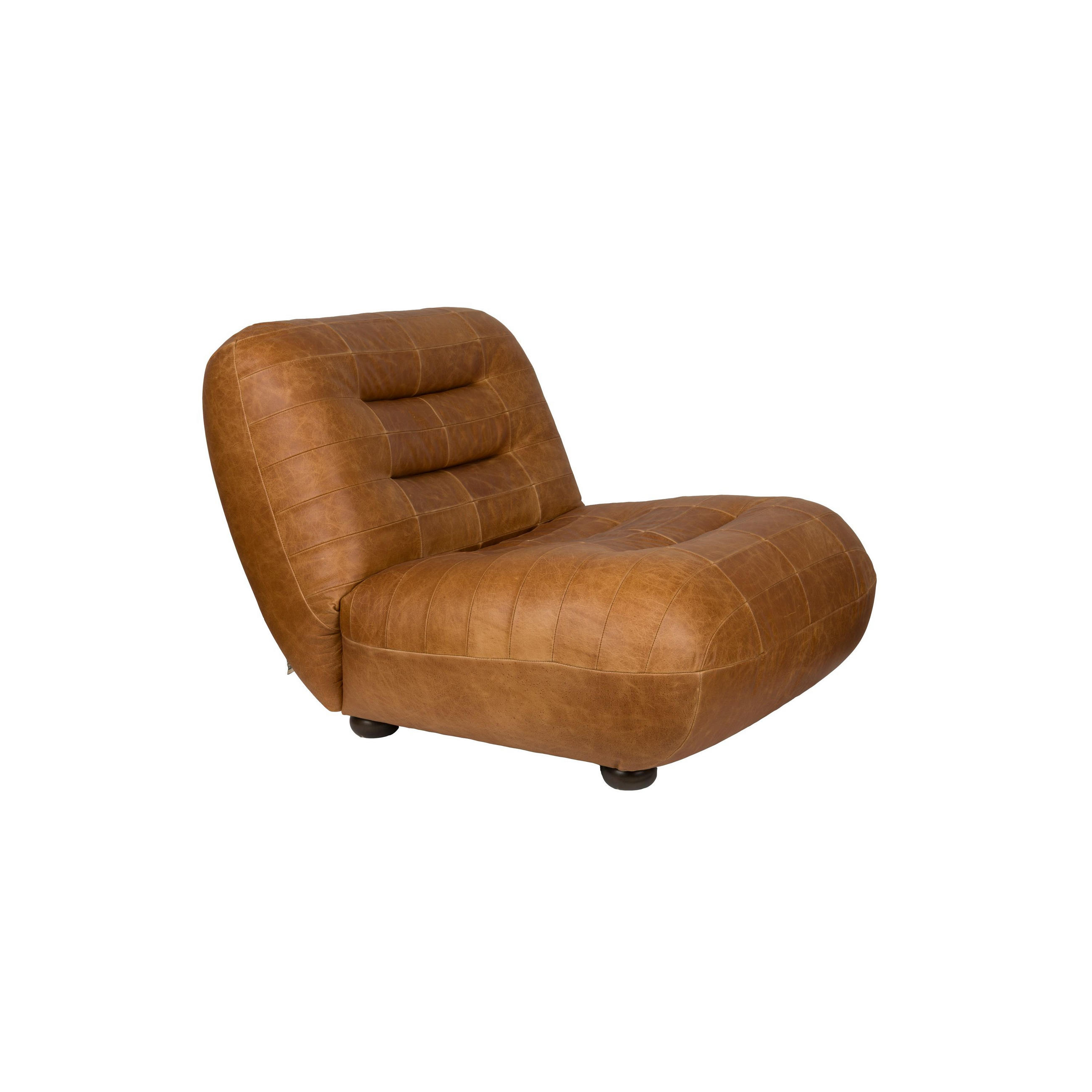 SESSEL Wyatt Leder Cognac Braun - Cognac, Leder (87/70.5/101cm) - Dutchbone