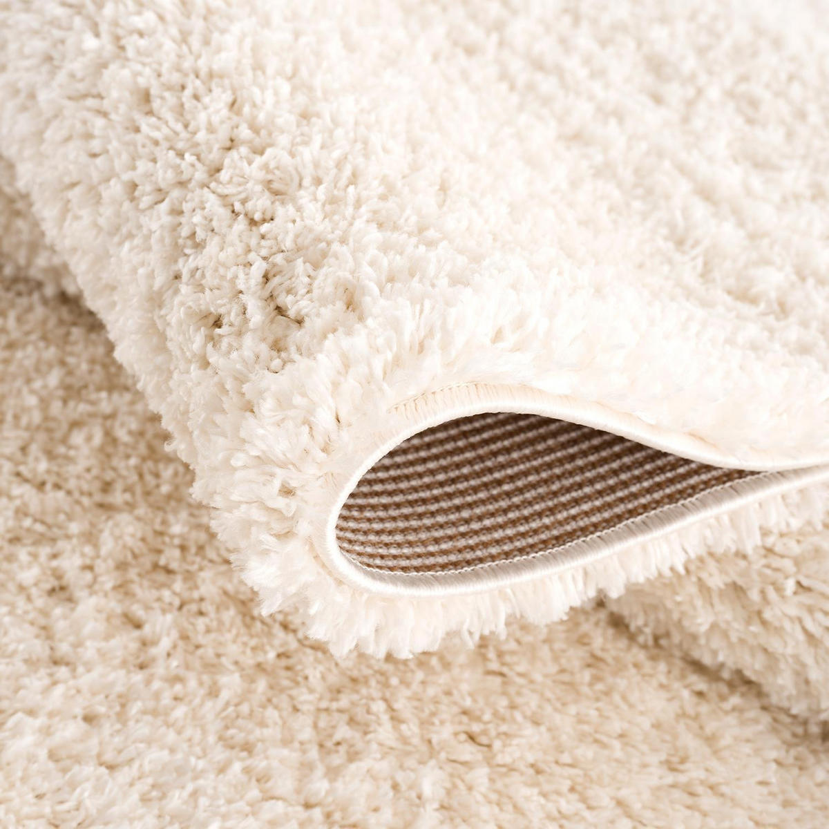 HOCHFLOR-TEPPICH Shaggy Pulpy 100 Creme 160 cm Rund - Creme, Textil (160/160cm) - carpet city