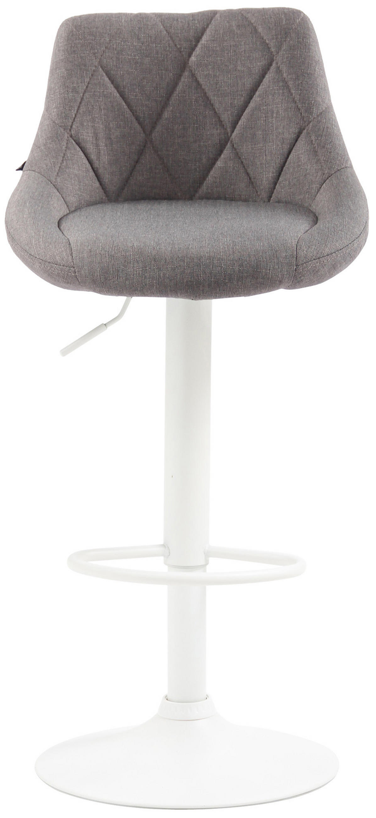 BARHOCKER Stoff grau - Weiß/Grau, Textil/Metall (46/83/49cm) - CLP