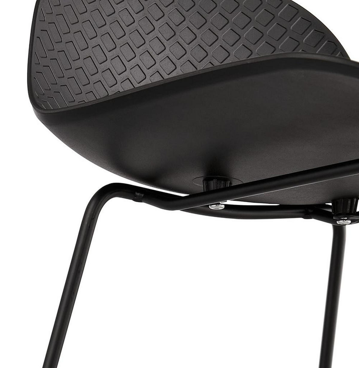 SITZHOCKER Kunststoff Metallgestell Sitzhöhe 66cm Industriedesign JORALI MINI, Schwarz 48x53x85 cm - Schwarz, Kunststoff/Metall (48/85/53cm) - KADIMA DESIGN